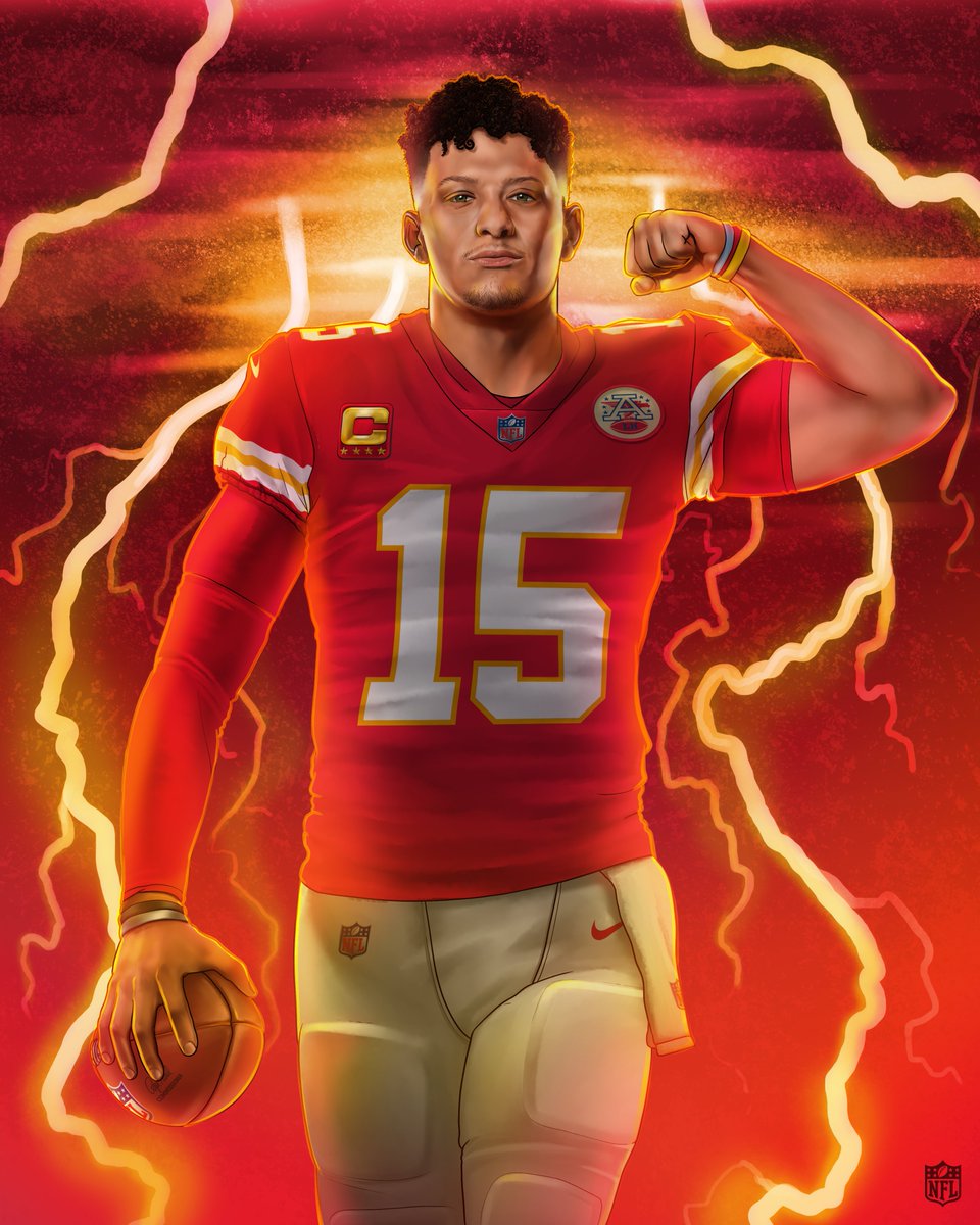 NFL's tweet image. 424 yards and 4 TDs for @PatrickMahomes 🔥

6 straight wins for the @Chiefs!
