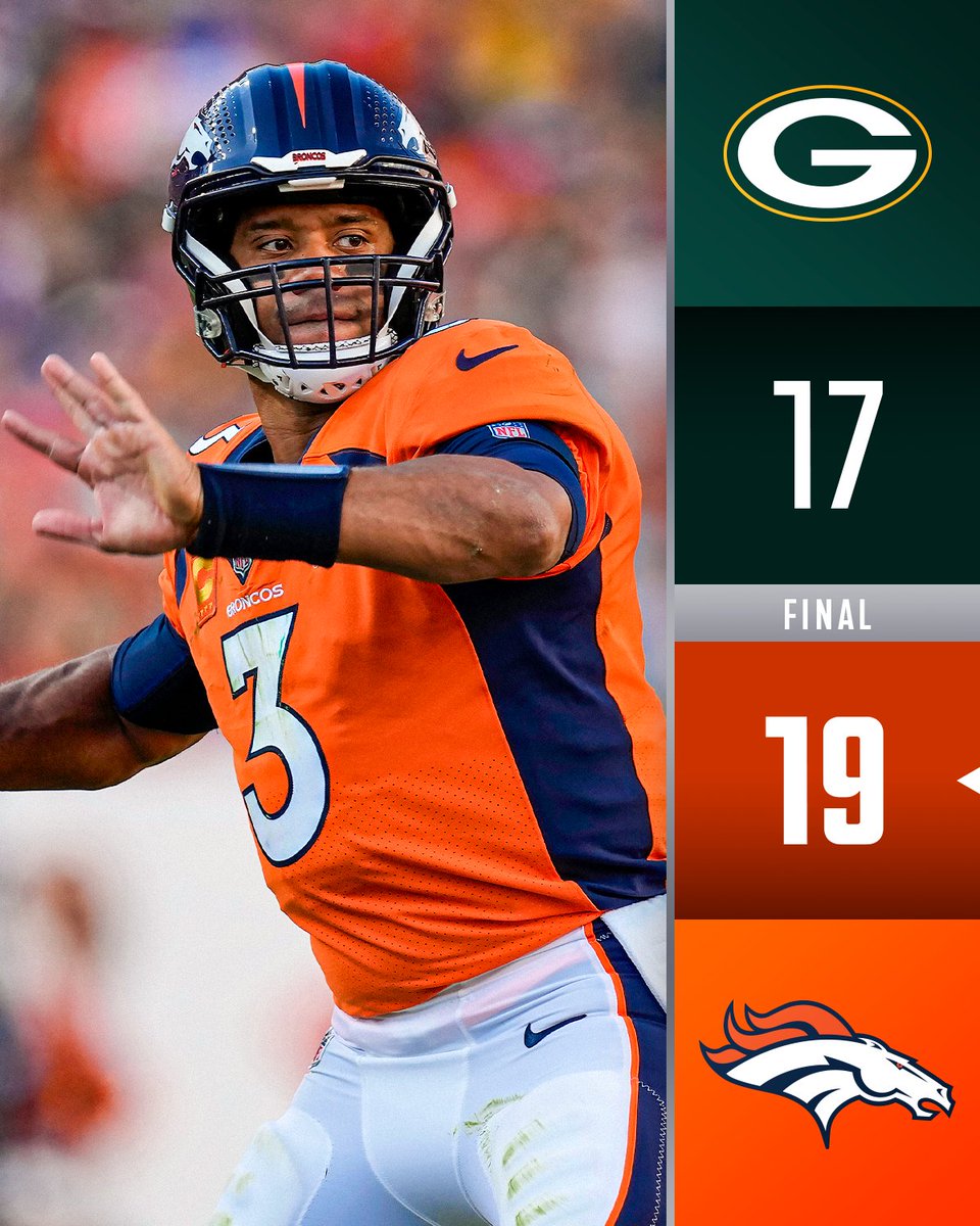 NFL's tweet photo. FINAL: The @Broncos get the W in front of the home crowd. #GBvsDEN https://t.co/Fk2rCuDSwd