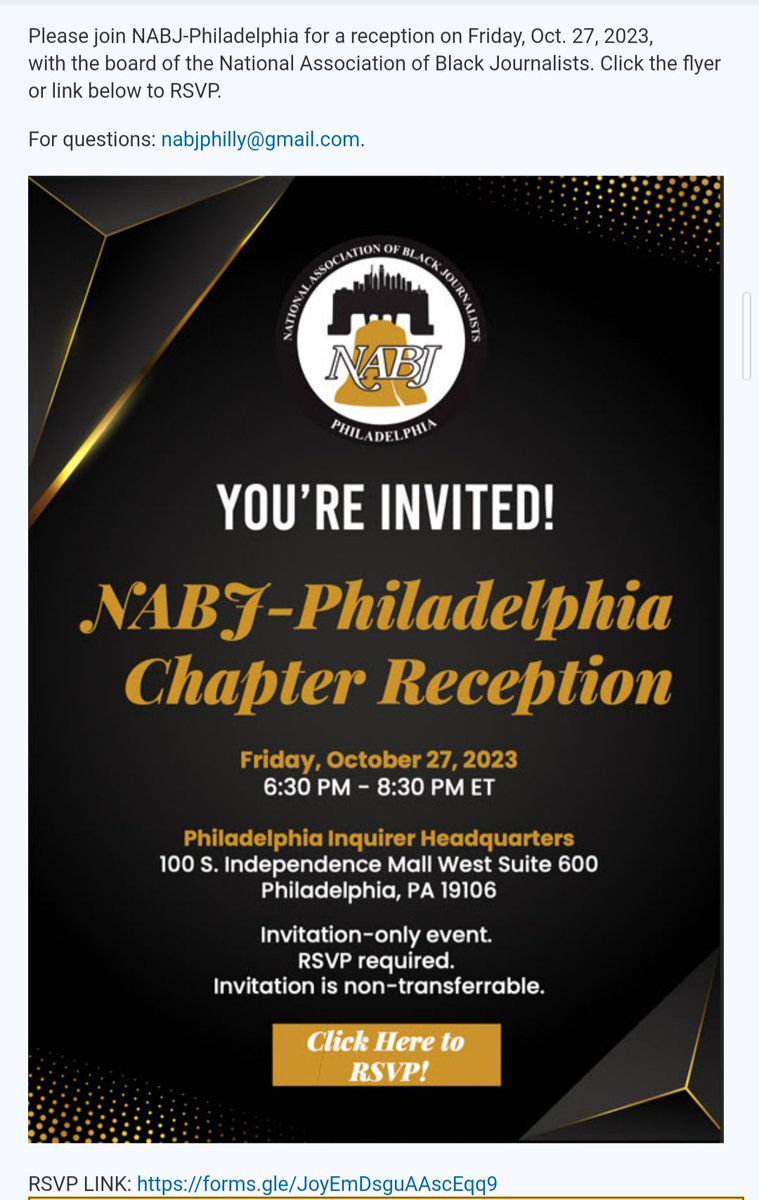 ALERT: This is not a collaboration with PABJ -- we would NEVER allow ourselves to be bought by <a href="/PhillyInquirer/">The Philadelphia Inquirer</a> as they continue to erode DEI efforts amongst local affinity groups.

<a href="/NABJ/">#NABJ Headquarters ✊🏾🖊️🎙️💻 📷 🎥 📝 🔈</a> coming to Philly to do such a reception is shameful.
