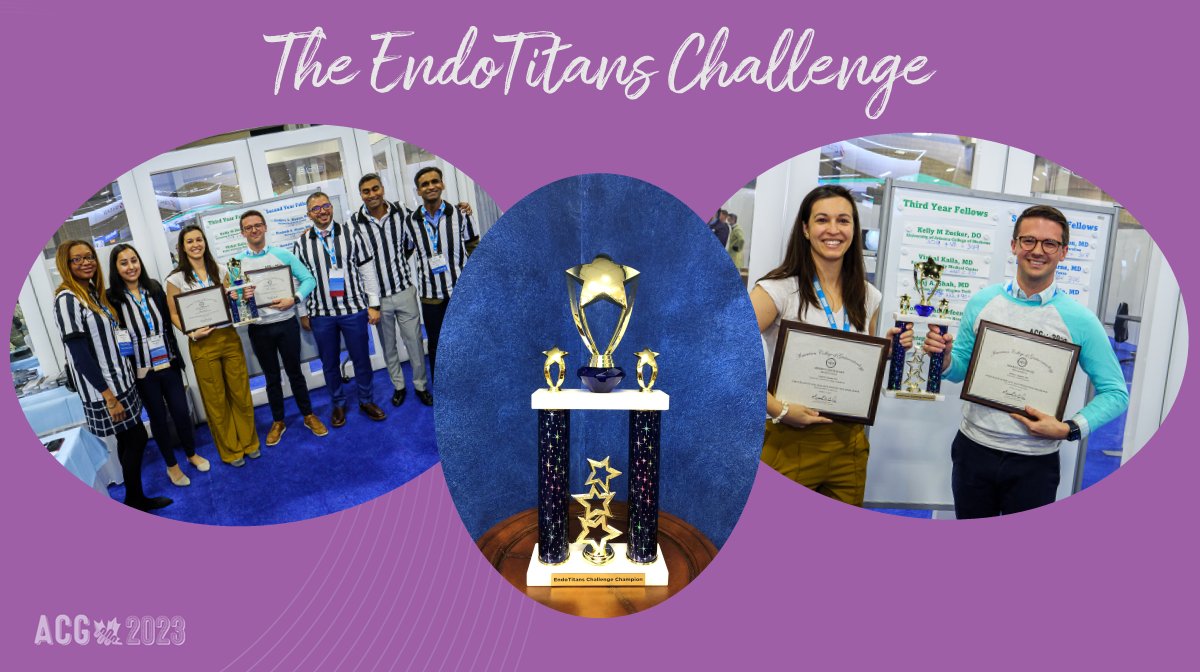 AmCollegeGastro's tweet photo. One of the most exciting events at #ACG2023 is the #EndoTitans Challenge!
Be there at 5 pm PT in the Exhibit Hall for all the fun as talented #GIfellows compete in a test of knowledge and skills in #Endoscopy! https://t.co/Qo2jR6HhW4