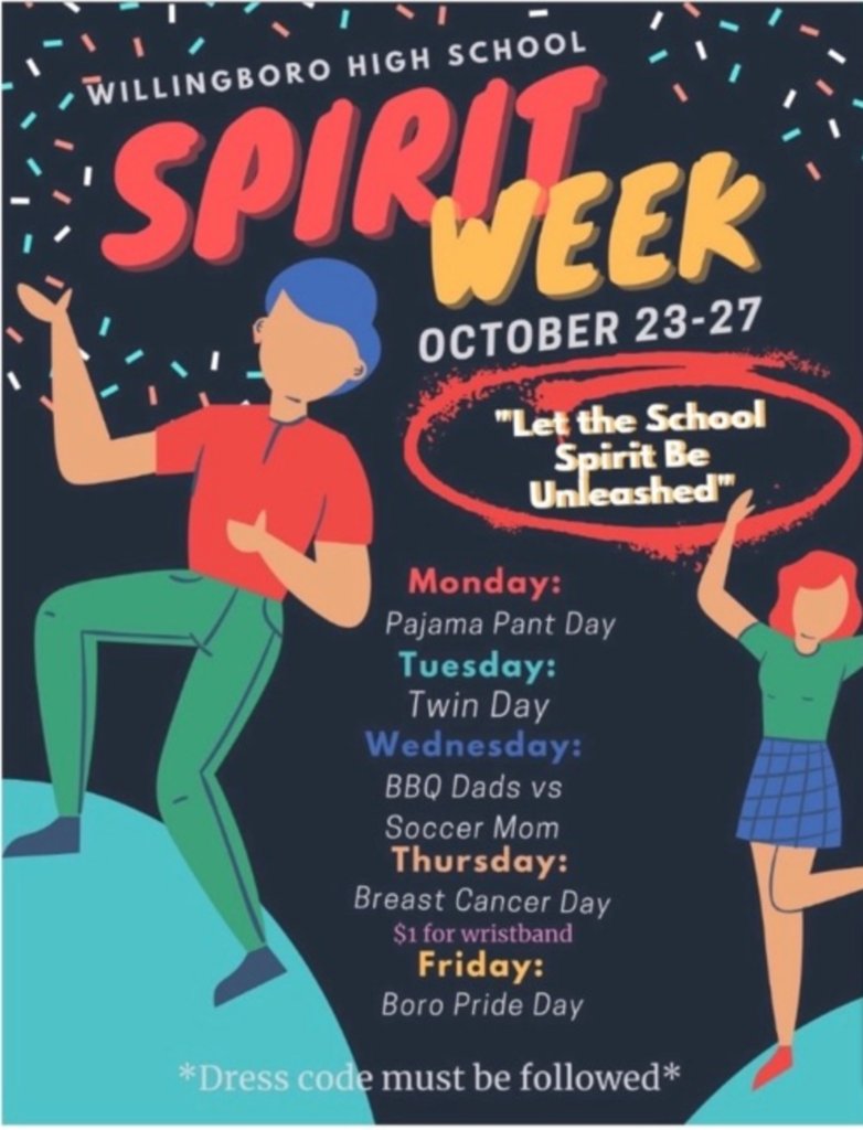 Willingboro High School Spirit Week is coming up!