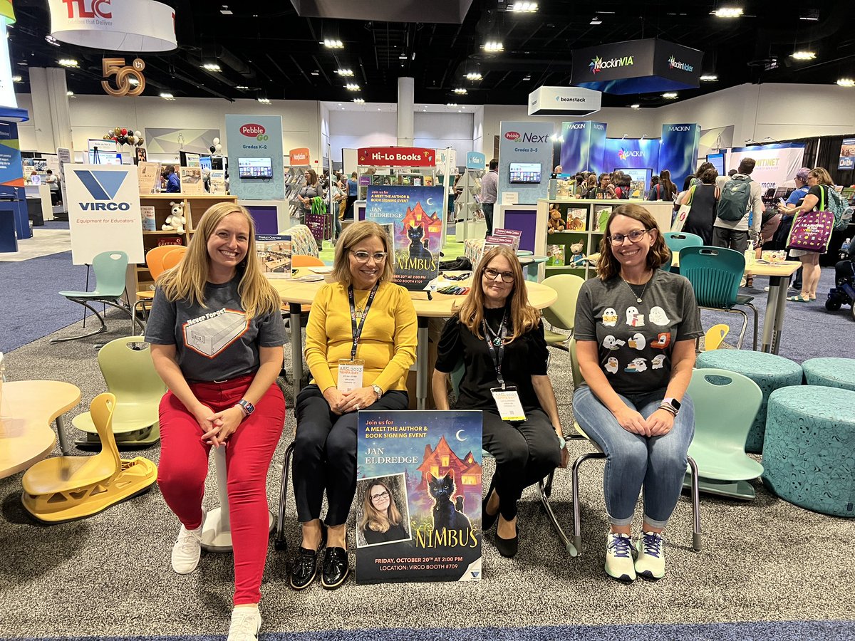 Go2TheLibrary's tweet image. Thanks for coming today visit me at the @VircoInc booth at #AASL23 as @misscoachbarr and I played double duty, librarian and Virco friend.