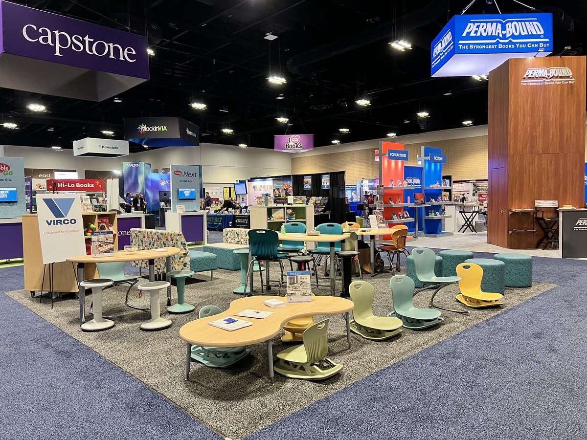Go2TheLibrary's tweet image. Thanks for coming today visit me at the @VircoInc booth at #AASL23 as @misscoachbarr and I played double duty, librarian and Virco friend.