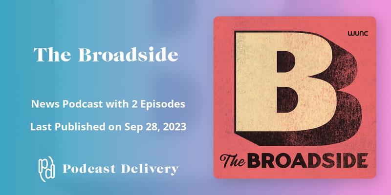 PodcastDelivery's tweet photo. The Broadside: your weekly excursion into the American South's heart. We spotlight lesser-known stories, connecting our region's ripples to your world. Hosted by @anisakhalifa_. Produced by North Carolina Public Radio-@wunc.
 #podcastdelivery https://t.co/8QxzpVzZxV