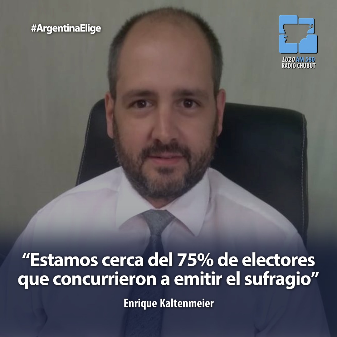 RadioChubut's tweet photo. En Chubut votó más gente en las elecciones generales que en las #PASO 

Lo confirmó el secretario electoral de la justicia federal, Enrique Kaltenmeier quien agregó, por otra parte, que cerca de las 22hs comenzará la difusión de datos de manera oficial

🗳️ #ArgentinaElige #LU20 https://t.co/8R0G84wAij