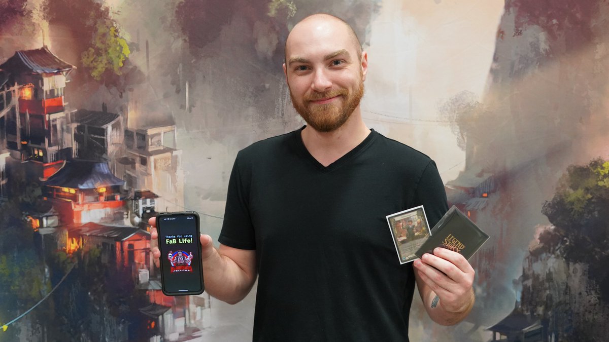 SCGCON's tweet photo. 🥇 Congratulations to Tucker Campbell for finishing in 1st place in the #fabtcg Battle Hardened! Tucker secures a Professional Tournament Invite and takes home a Random Gold Cold Foil Legendary. Excellent job! 👏
#SCGDFW https://t.co/cOixKHh0ZU