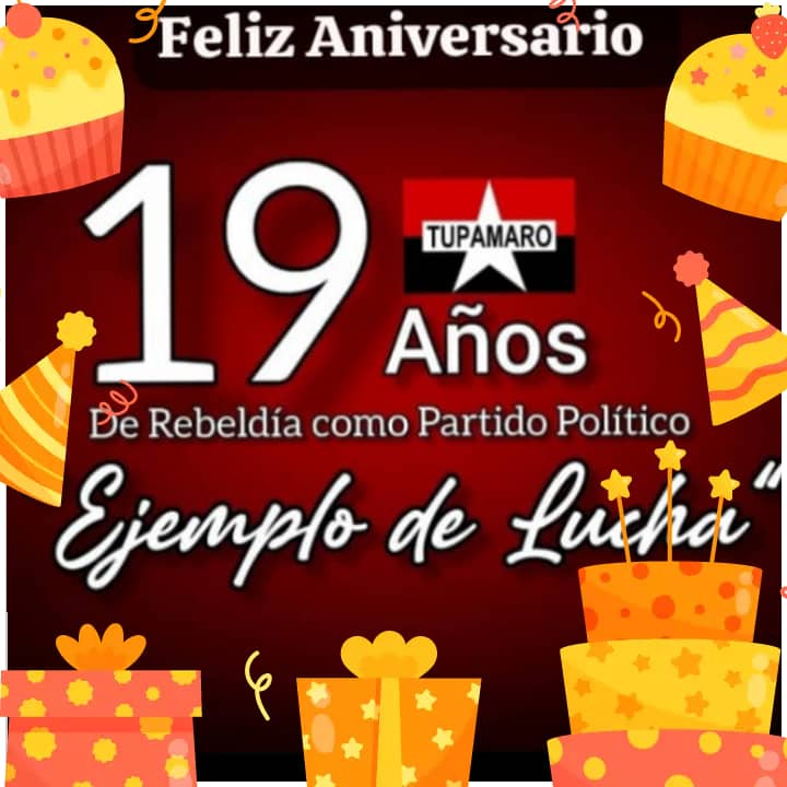 #Tupamaro19AñosDeRebeldia 
#TupamaroApoyandoANicolás 
#TupamaroEjemploDeLucha
