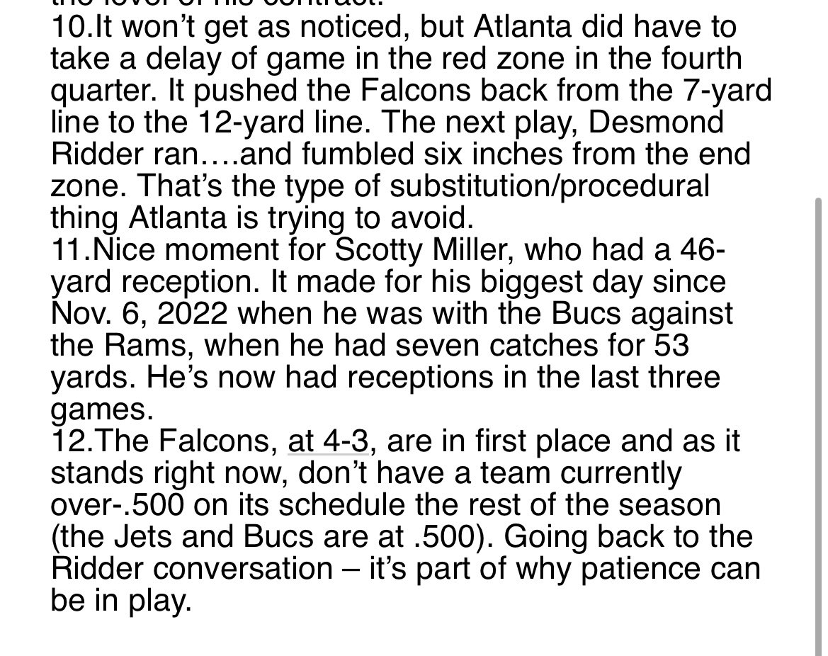 Some thoughts, notes and observations after the Falcons’ 16-13 win over the Bucs on Sunday.