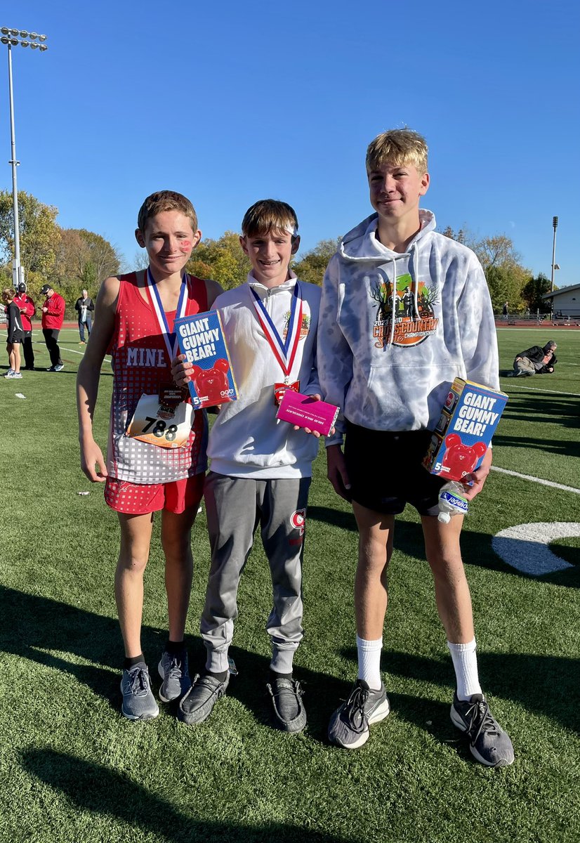 How about the three guys on top of the podium are Stark County boys! Congratulations to Brice Fuller from Fairless 1st, Anderson Scott 2nd & Logan Howard from Canton South 3rd. Logan’s mom was also a former minerva lion & hall of fame! @CSWildcats_TFXC @FairlessTFXC