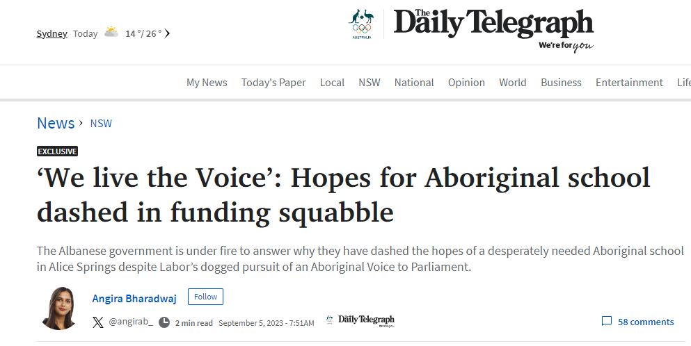 DrVicFielding's tweet photo. ICYMI @Kangaroo_Court is reporting very concerning conflicts of interest between Peter Dutton, Jacinta Price and her mother Bess Price over lobbying for $12 million for Yipirinya school where Bess works. Interesting that News Corp were also pressuring govt to fund this school. https://t.co/fc14GAKs7r