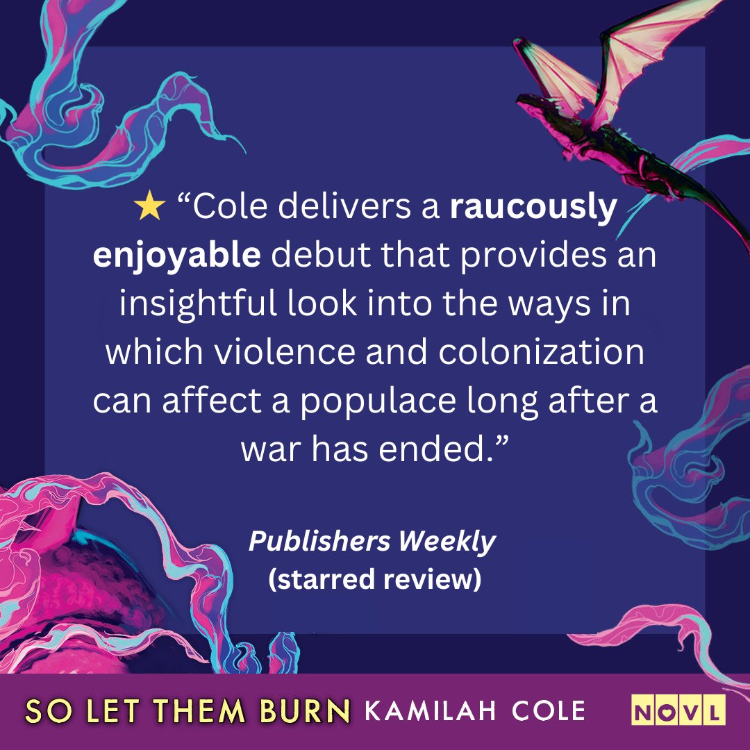 SO LET THEM BURN has received a ✨STARRED REVIEW✨ from Publishers Weekly! I repeat: Publishers Weekly thinks MY book is 'raucously enjoyable'!!! I'm not crying; you're crying. You can read the entire review here 😭💜: publishersweekly.com/9780316534635