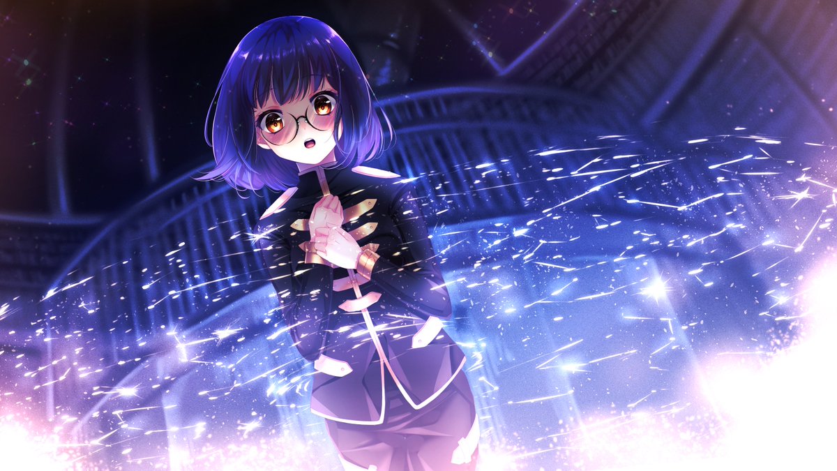 KeikoKup's tweet image. Here's one of the first CG's I worked on for the horror visual novel "Black Heaven: A Necromantic Dating Sim"!

This scene of the constellations circling Ru has a sparkling and magical feel to it, I really enjoyed drawing it 💖