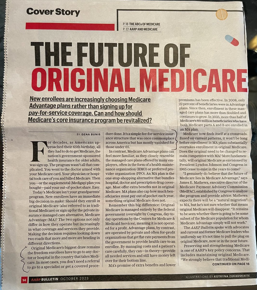 .<a href="/AARP/">AARP</a> <a href="/AARPNY/">aarpny</a> <a href="/DBunis/">Dena Bunis</a> love the article in the Oct bulletin. I will make ONE correction, #medicare advantage is not increasingly being chosen by new enrollees, they are being auto enrolled into them by employers evading responsibility &amp; greedy insurance companies like <a href="/Aetna/">Aetna</a>