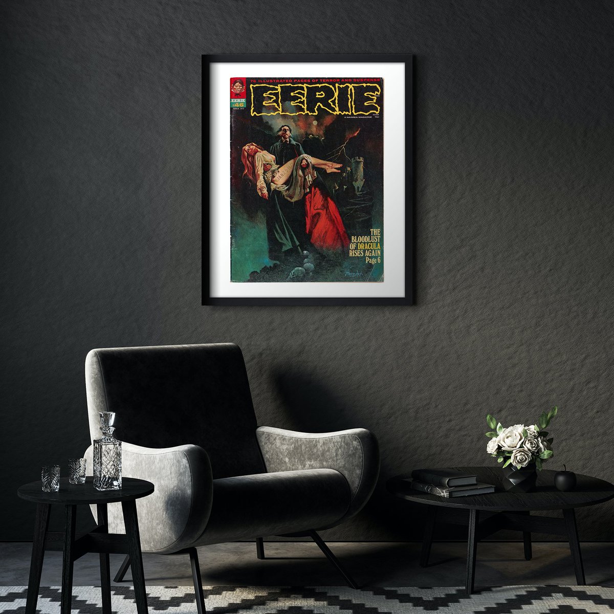 HalosandArrows's tweet photo. Unearthed from the crypts of history, behold this exquisite relic – a rare, museum-quality print of this EERIE cover, the darkly enchanting January 25, 1972 issue. Find this and more one-of-a-kind CREEPY &amp; EERIE fine art prints at https://t.co/FEjYdahIIH
#comicart
#dracula https://t.co/gbv90coZu1