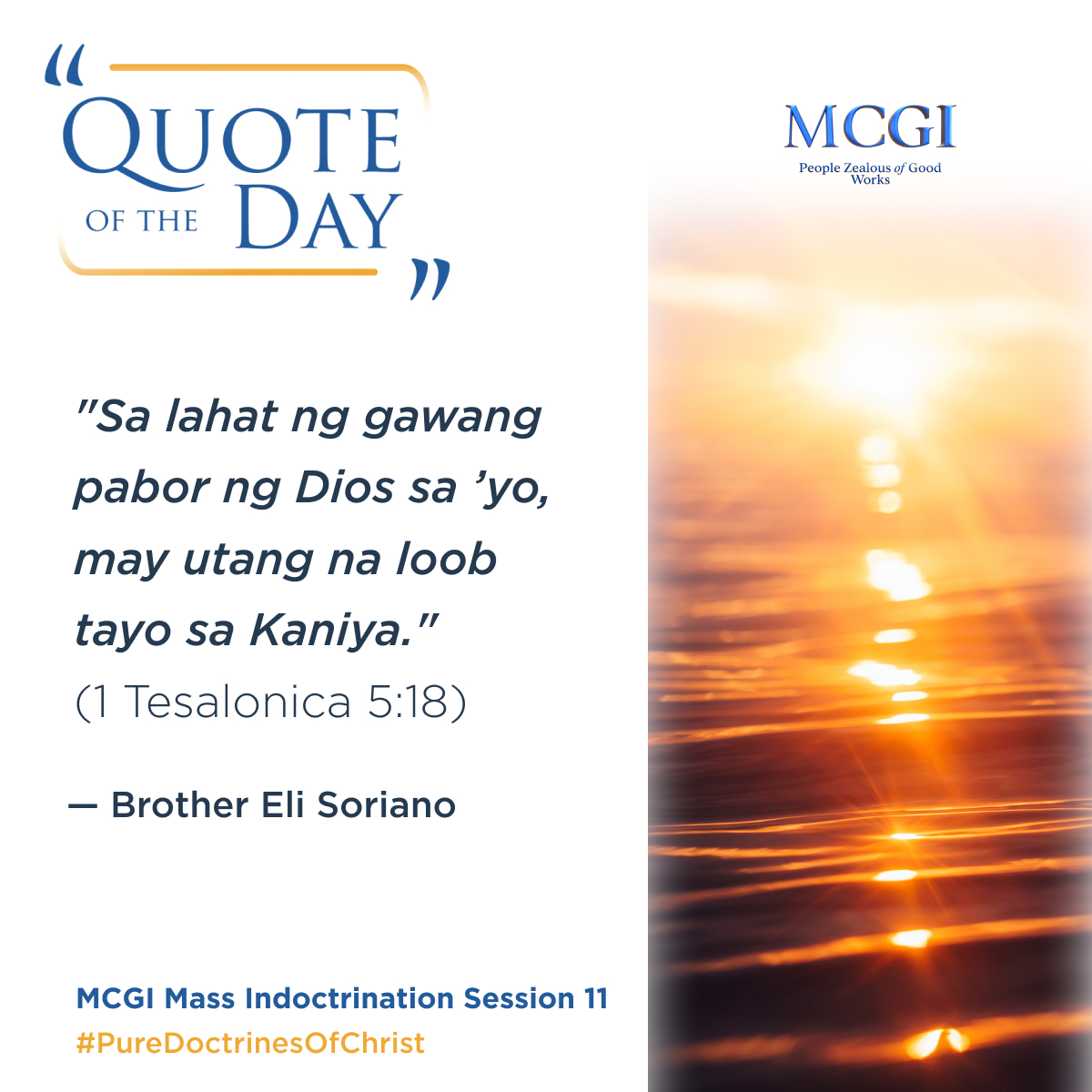 AngDatingDaanTV's tweet photo. "We are indebted to God for every favor He has done for us."

— Brother Eli Soriano, MCGI Mass Indoctrination Session 11

Reading Your Heart
#PureDoctrinesOfChrist https://t.co/XI0XdaeBm2