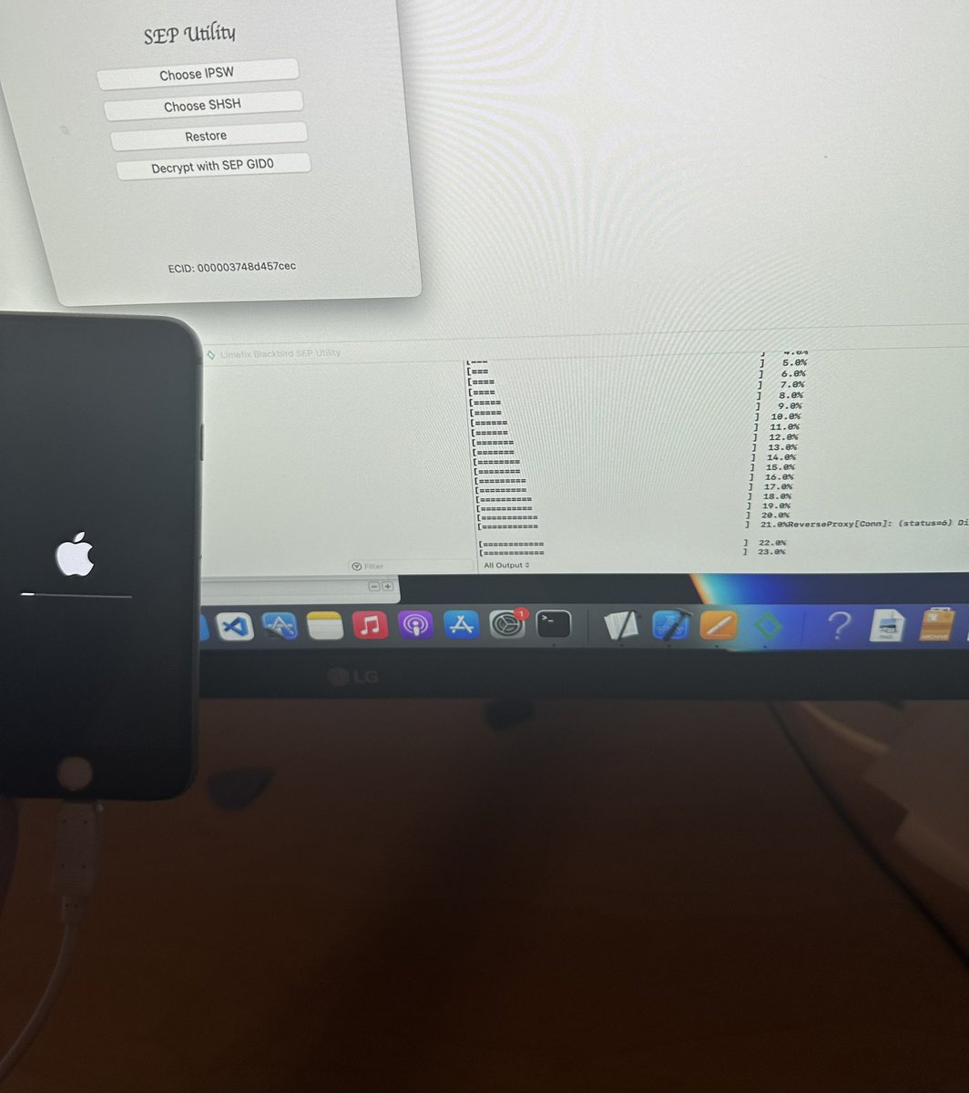 exploit3dguy's tweet photo. Some update on the SEP tool I’ve promised: 

Tethered blackbird downgrades: ✅
Untethered blackbird downgrades with SHSH blobs: ✅
Decrypt SEP KBAGs: ✅

What’s left: fix up A10 support, optimise exploit on A9 to be more reliable and clean up the code. 

ETA: when it’s done, 🔜 https://t.co/Ogzh7hPVcZ