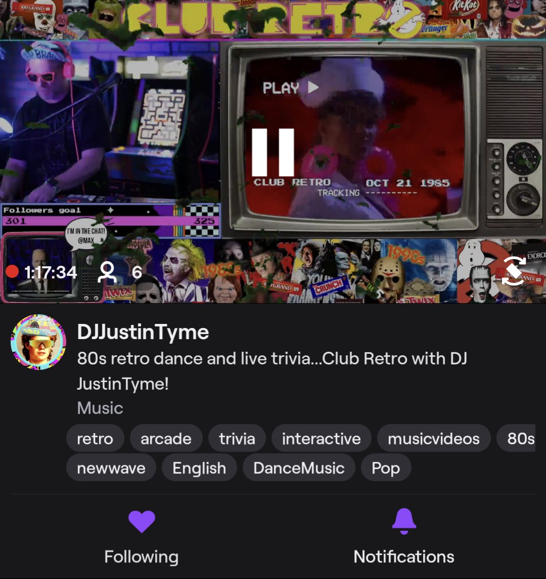 Club Retro is back after a Summer Break, drop in now as <a href="/DJJustinTymeRad/">DJ Justin</a> spins some retro jamz!!  
twitch.tv/djjustintyme