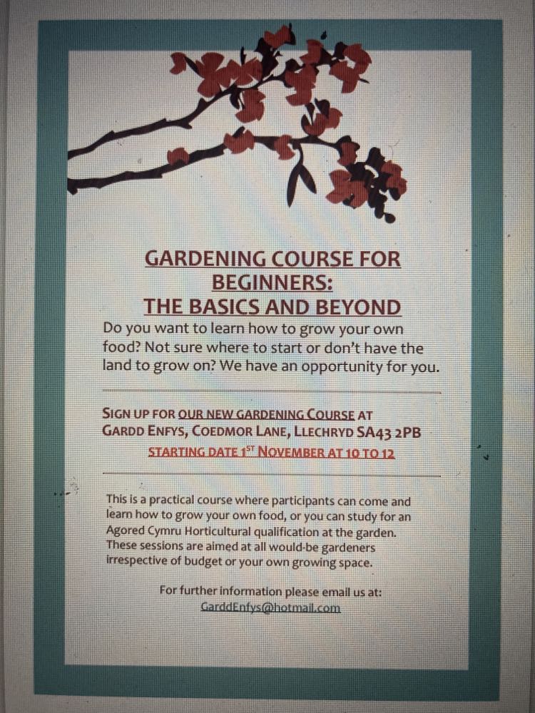 Our new gardening course launch 1st November  -on Samhain - Celtic festival, marking the end of the harvest season and beginning of winter. This is a great time to plan and prepare your growing area for next season email - GarddEnfys@hotmail.com 
#gardendesign #growyourownfood