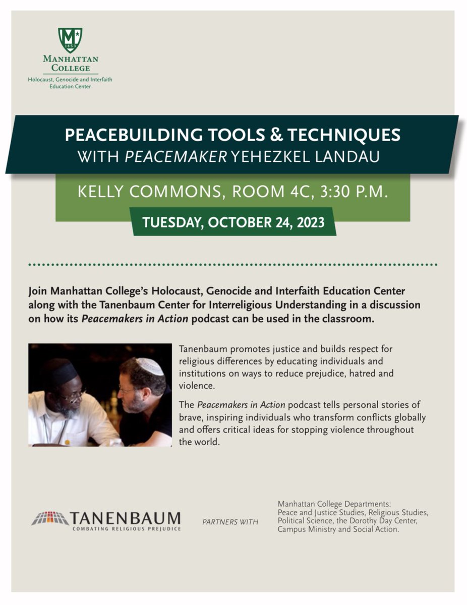 Join us on Tuesday! 
<a href="/HGIManhattan/">Mehnaz Afridi</a> <a href="/MC_CMSA/">CMSA</a> <a href="/ManhattanEdu/">Manhattan University</a> <a href="/Manhattan_Peace/">MC Peace Studies</a> <a href="/mc_rels/">Manhattan College Religion Matters</a>