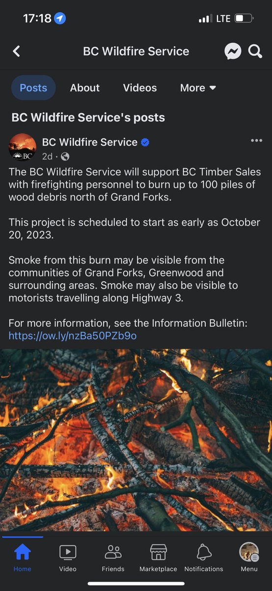 We would like to re-assure everyone one that the smoke burning to south of Big White are prescribed burns by BC Wildfire Personnel who are removing timber and slash piles for fuel mitigation work. #firesmartbc @bwfdcommunity @ourbigwhitemountain