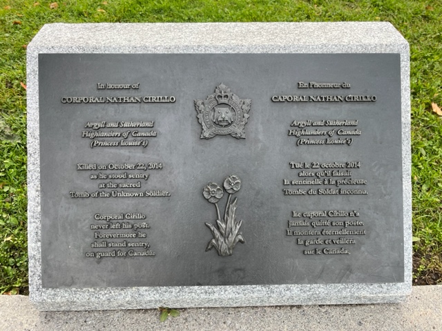 Nine years ago Corporal Nathan Cirillo was assassinated as he stood guard at the Cenotaph. Ottawa grew up that day, and not in a nice way.  "Forevermore he shall stand sentry on guard for Canada".