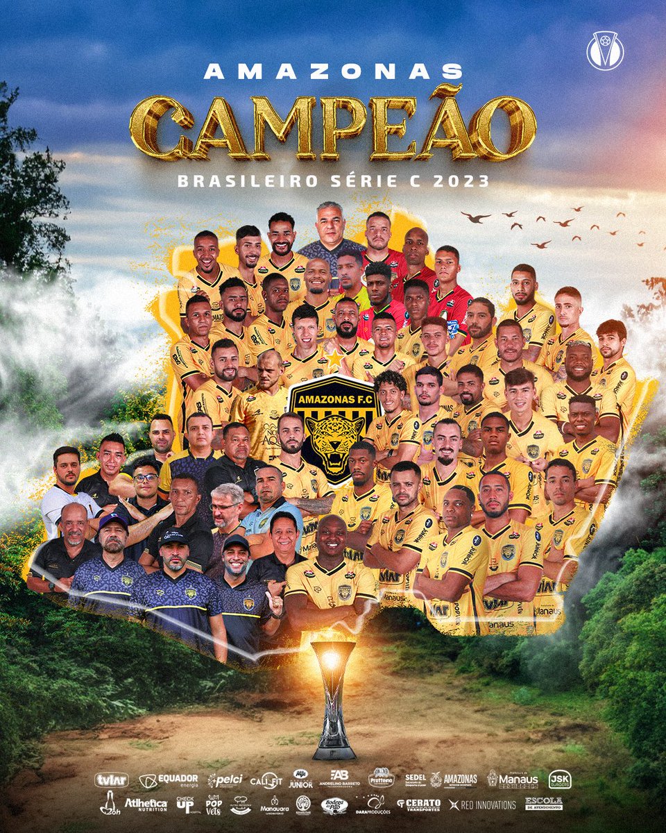 oficialamfc's tweet photo. PARA SEMPRE NA ETERNIDADE, AMAZONAS: O PRIMEIRO CLUBE AMAZONENSE CAMPEÃO BRASILEIRO! 🟡⚫

🎨 @VieiraAdyel / AMFC

#TudoPeloAmazonas https://t.co/XFoUZdJLVR