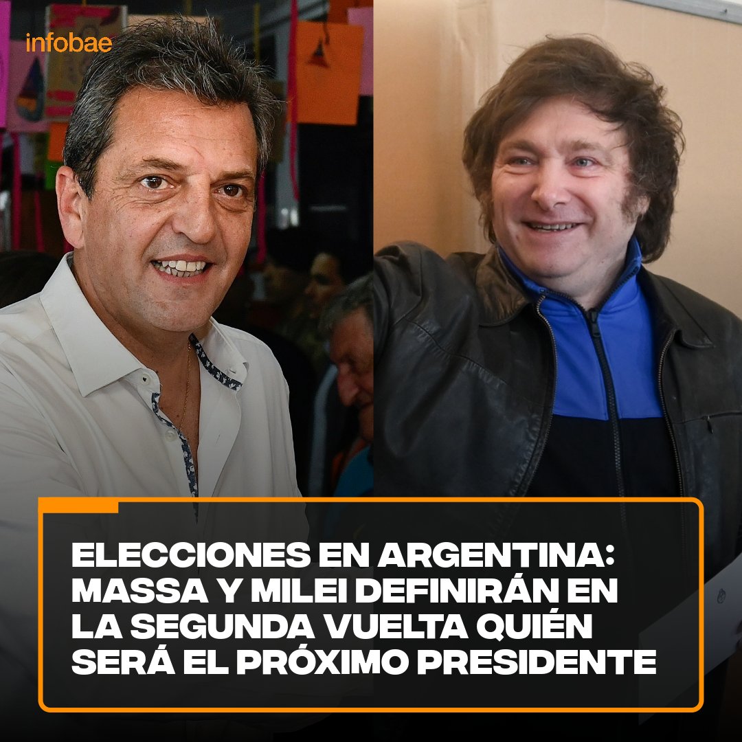Elecciones en Argentina: Massa y Milei definirán en la segunda vuelta quién será el próximo Presidente bit.ly/3tKwsy3
