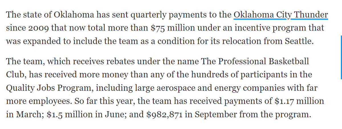 Again, there is no legitimate economic reason for taxpayers to subsidize professional sports teams. None.