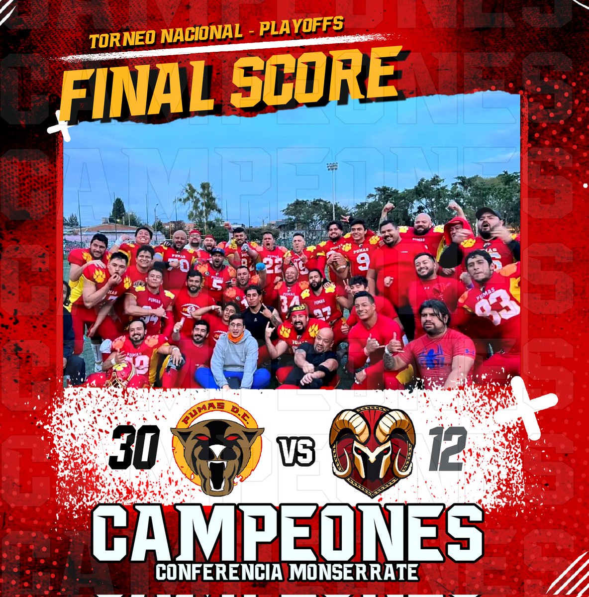 pumasdc's tweet photo. Pumas DC Campeón Conferencia Monserrate 🔥🔥🔥🔥🔥🔥🔥🔥
Gracias Club CARNEROS DC  Club Spartans American Football por este gran juego.  Los equipos dejaron todo en el emparrillado, no se guardaron nada hasta el pitazo final. Solo queda decir: Vamos a la Final del Torneo Nacional https://t.co/PdZK9mj21u
