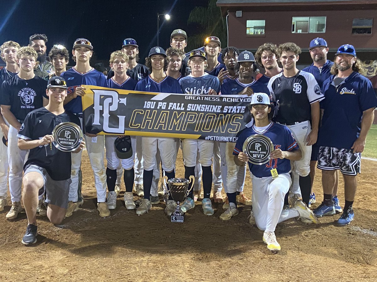 Finished <a href="/Florida_PG/">Perfect Game Florida</a> with a ship for the <a href="/AR_Sticks/">Sticks Baseball</a> Florida. Great team effort congrats to <a href="/dacharliegraves/">Charlie Graves</a> and <a href="/jakemeadows_3/">Jake Meadows</a> on mvps. <a href="/Brewsterc29/">Chase Brewster</a> <a href="/JSully12/">Jeff Sullivan</a>