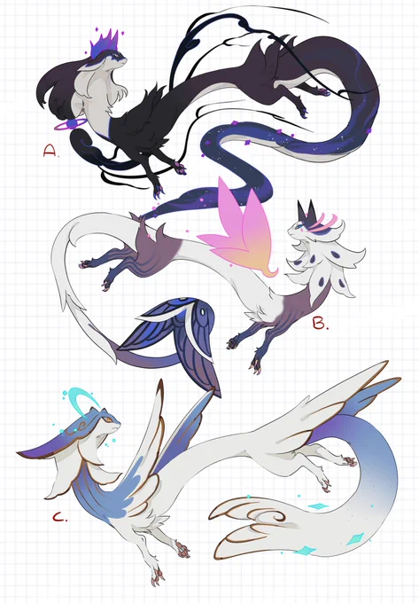 Noodly Flatsales! Each adopt is $80 usd each. Please comment to claim!One per person please! You may claim one for a friend!Please note that these designs only have simple painted shading. 