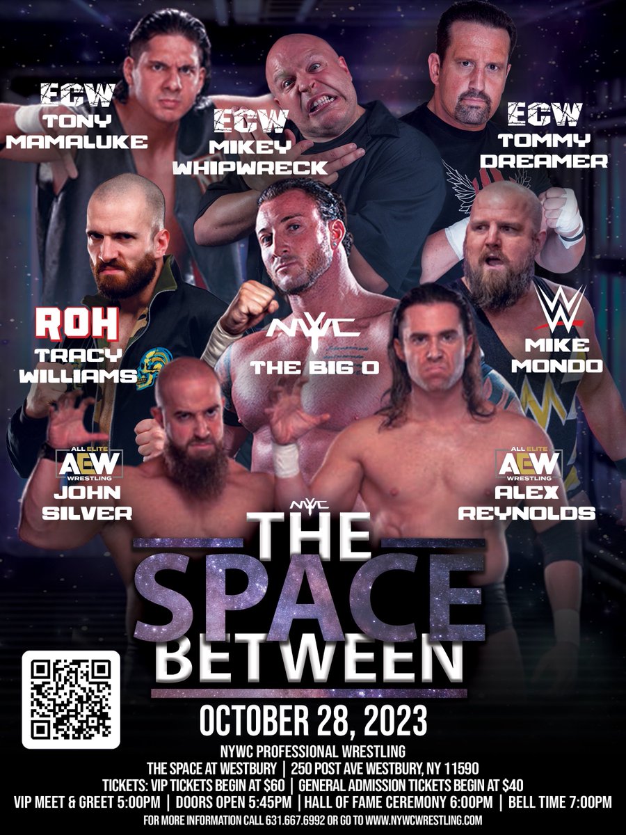 Less than 1 week away!

Great action featuring some of wrestling's biggest stars!

<a href="/THETOMMYDREAMER/">Tommy Dreamer</a> 
<a href="/MikeyWhipwreck_/">🔥Mikey Whipwreck🔥</a> 
<a href="/TheMikeMondo/">Mike Mondo</a> 
<a href="/SilverNumber1/">John Silver</a> 
<a href="/YTAlexReynolds/">Alex Reynolds</a> 
<a href="/sauce_williams/">HOT SAUCE Tracy Williams</a> &amp; more...

Tickets available at nywcwrestling.com
