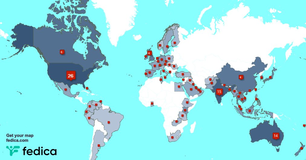 I have 1 new followers from USA 🇺🇸 last week. See fedica.com/!dhatravada