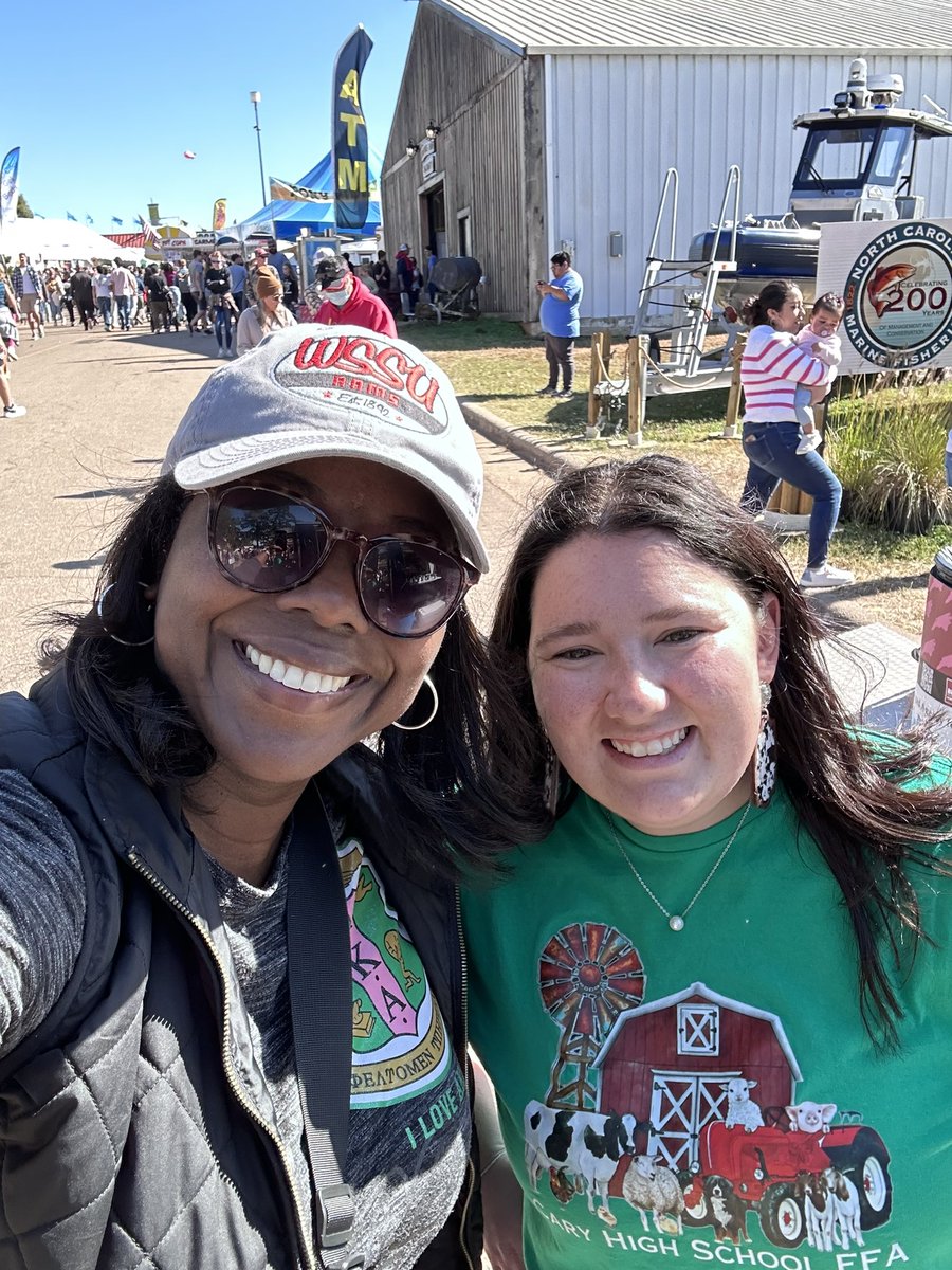 It was great running into our wonderful Ag Science teacher, Lyndy Boggs at the NC State Fair today. #CaryHighFFA