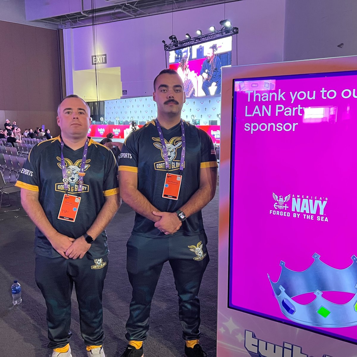 Set sail to TwitchCon LAN party powered by the <a href="/USNavy/">U.S. Navy</a>.

Gamers &amp; Sailors have more in common than you might expect. They both know what it takes to be at the top of their game. 

Take on Goats &amp; Glory, the <a href="/NAVYESPORTSORG/">Goats and Glory Official</a> team, at their booth in a Team-Up or 1v1 challenge.