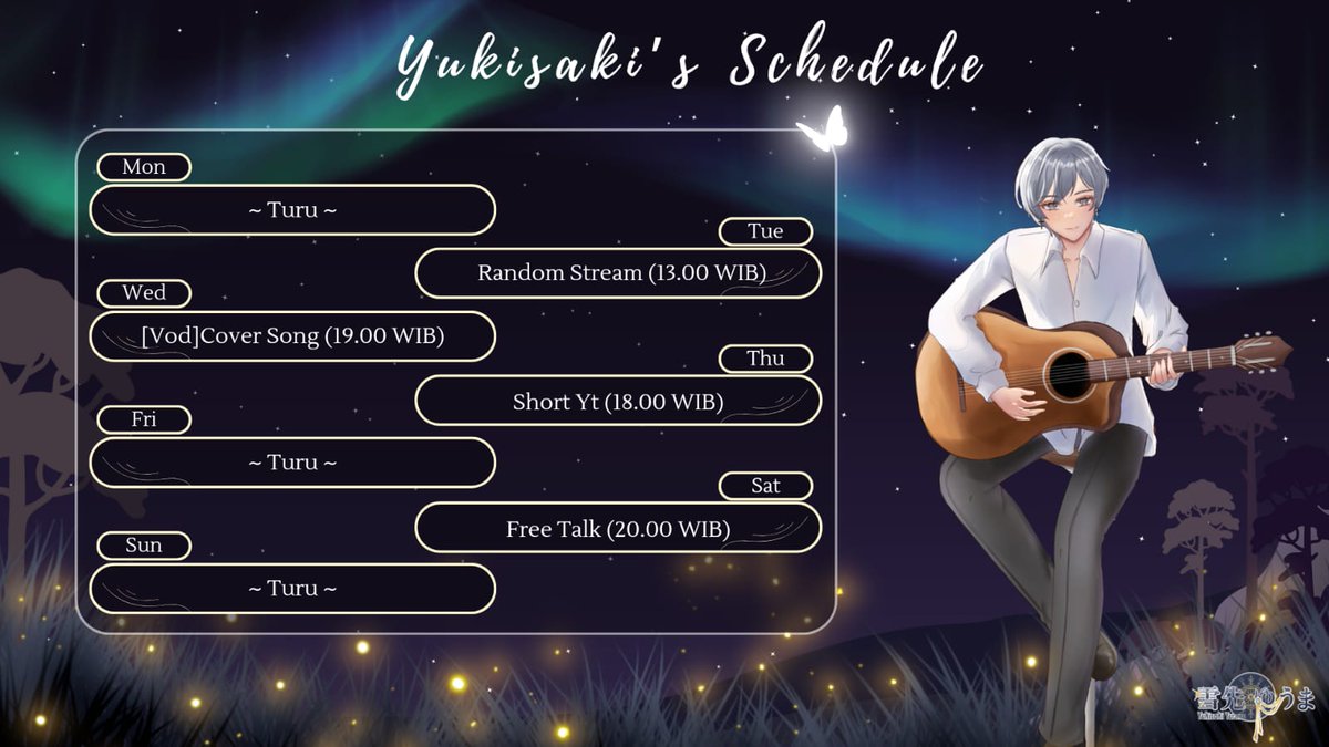 RubyID07's tweet photo. [Yukisaki Schedulue] 

Guyss~ Jadwal @YukisakiYuuma_ udh keluar nih~ Jangan lupa di catet~ 

#VTubuer #VTuberID #RubyID https://t.co/tzNwuxqVof