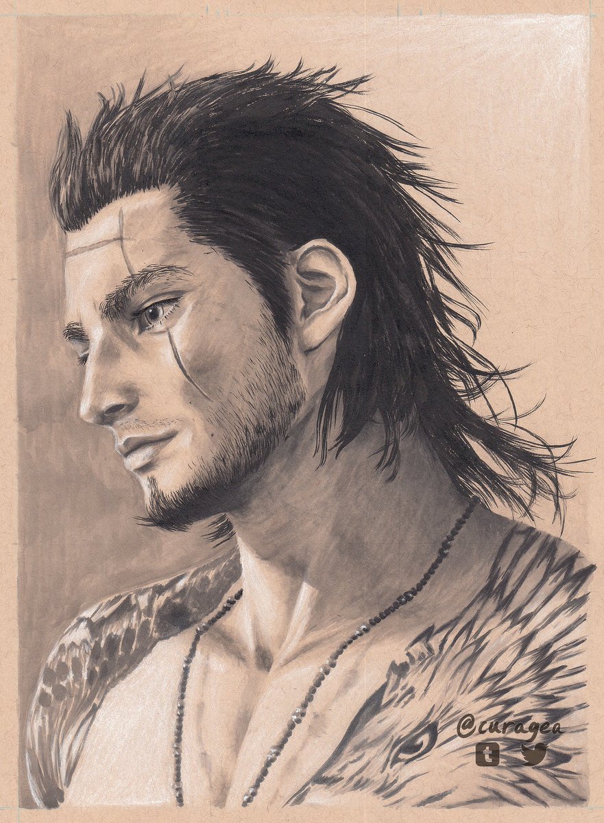 I totally remembered I drew Gladio with markers on-stream... yeah...

Anyways, here he is complete!

#gladio #markers #ffxv