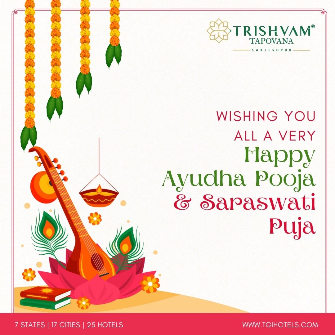 #TGICelebrates As we celebrate #AyudhaPooja and #SaraswatiPuja, we embrace the wisdom and creativity that these festivals bring. May your endeavors be blessed with #knowledge and #prosperity. Shubh Ayudha Pooja & Saraswati Puja! 
#TeamTGI #FestivalSeason #CelebrateTogether
