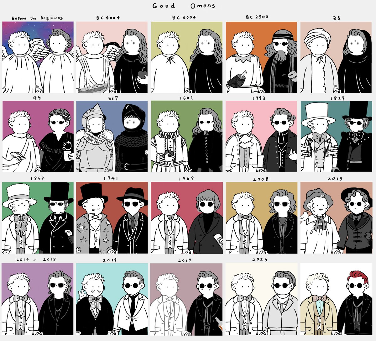 siri_nukumori's tweet photo. できた～！細かいところはおゆるしくださいﾈ…
 #GoodOmensFanArt https://t.co/sCcpUz2LHf