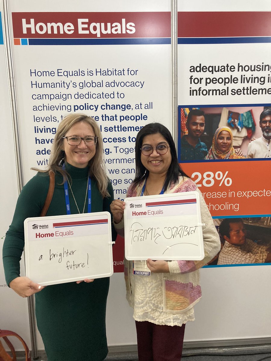 anneshafferm's tweet photo. Working with @Habitat_org alongside local communities, partners and policymakers to improve policies so that people living in informal settlements have a safe and secure place to call home. #HomeEquals #APUF8 #APHousingForum https://t.co/Glc47XqGfv