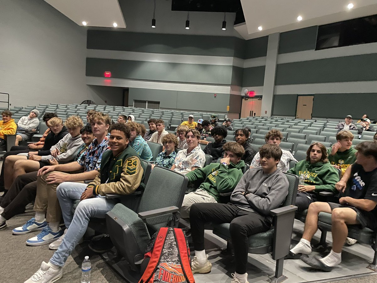 FlatRockFball's tweet photo. We found out who we are playing in the first round of the playoffs.  

See everyone Friday night at Marvin Mittlestat Field as we take on the Milan Big Reds. https://t.co/VmYfgri27o