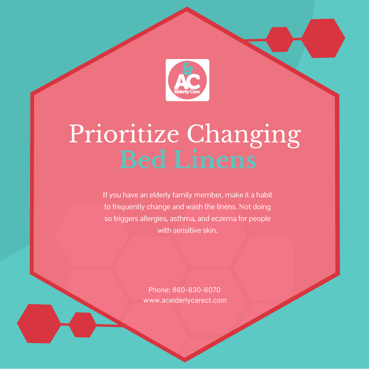 acelderlycare's tweet image. Regularly changing bed linens every other week is the common rule of thumb. Certain conditions even require weekly washings to avoid acquiring diseases from bacteria, fungi, and dander accumulation.

#BedLinens #HomeHygiene #HomeHealthCare #EastHartfordCT