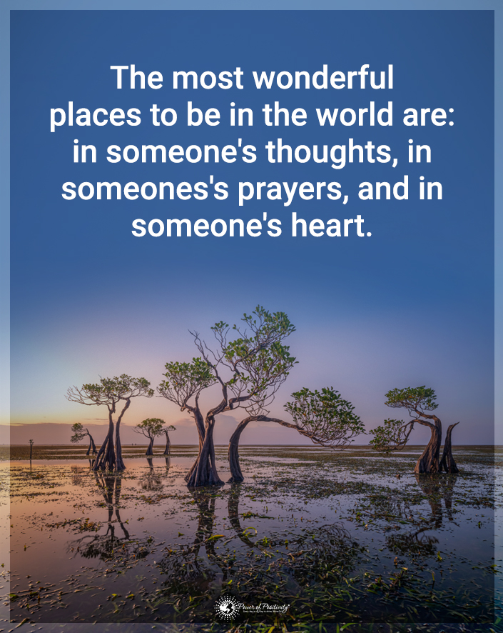“The most wonderful places to be in the world are..."