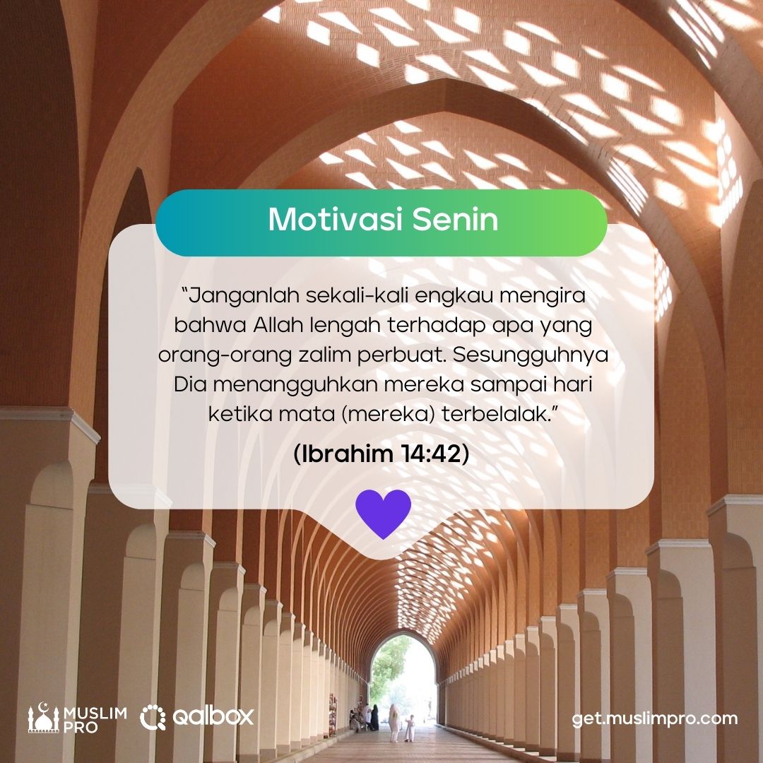 Semoga Allah memberi kita kesabaran dan kebijaksanaan dalam menghadapi kezaliman, dan semoga iman kita tetap teguh, mengetahui bahwa Allah Sang Maha Mengetahui dan Maha Adil. 🤲 #muslimpro #qalbox #alquran #katamutiara #motivasiislami