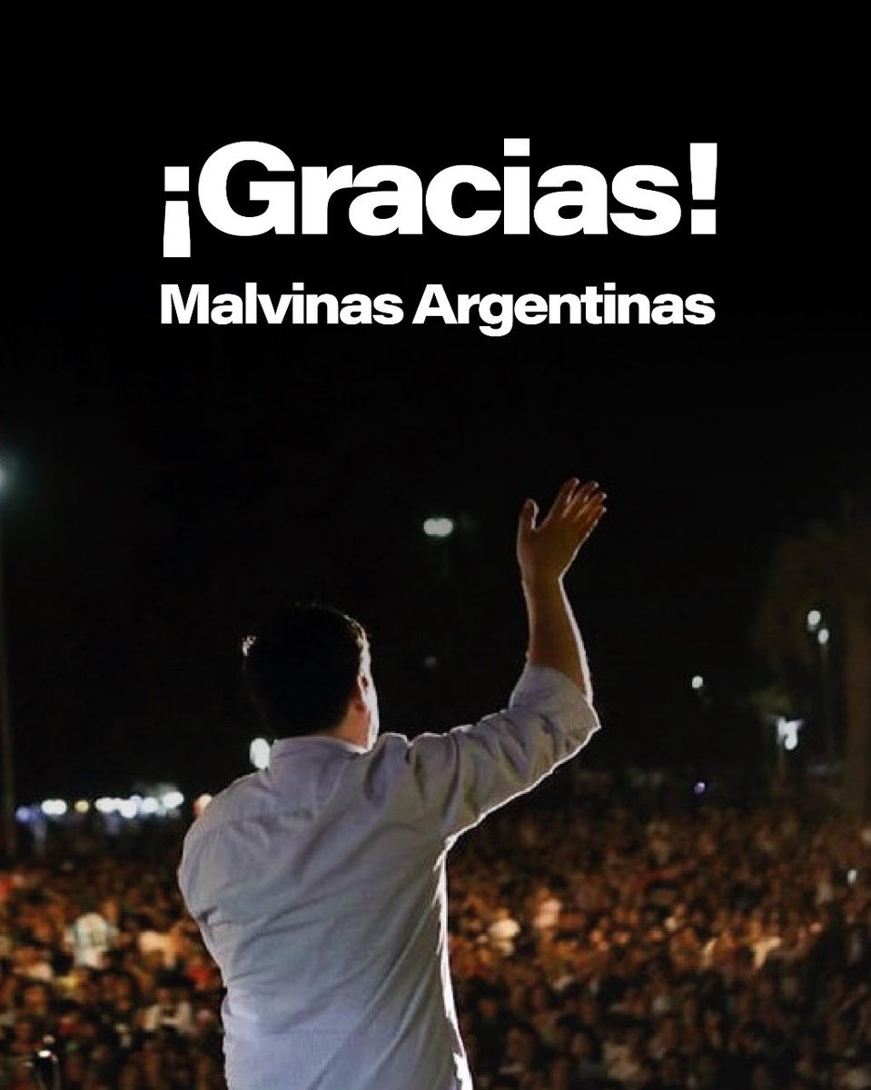 ¡Alegría infinita! Volvimos a hacer historia en #MalvinasArgentinas con el 60% de los votos. Gracias Malvinas 🇦🇷.
