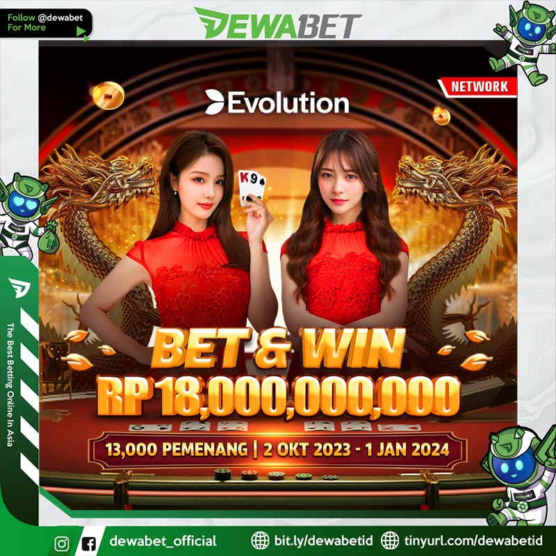 ODewabet's tweet photo. Ayo bergabung sekarang di DEWABETdan dapatkan kesempatan emas untuk mendapatkan hadiah fantastis!🏅💰 Ikuti turnamen Evolution Live Casino - Bet &amp; Win menangkan total hadiah 18MILYAR untuk 13,000 pemenang selama periode 02 Oktober 2023 - 01 Januari 2024. https://t.co/nT8qfejhJi