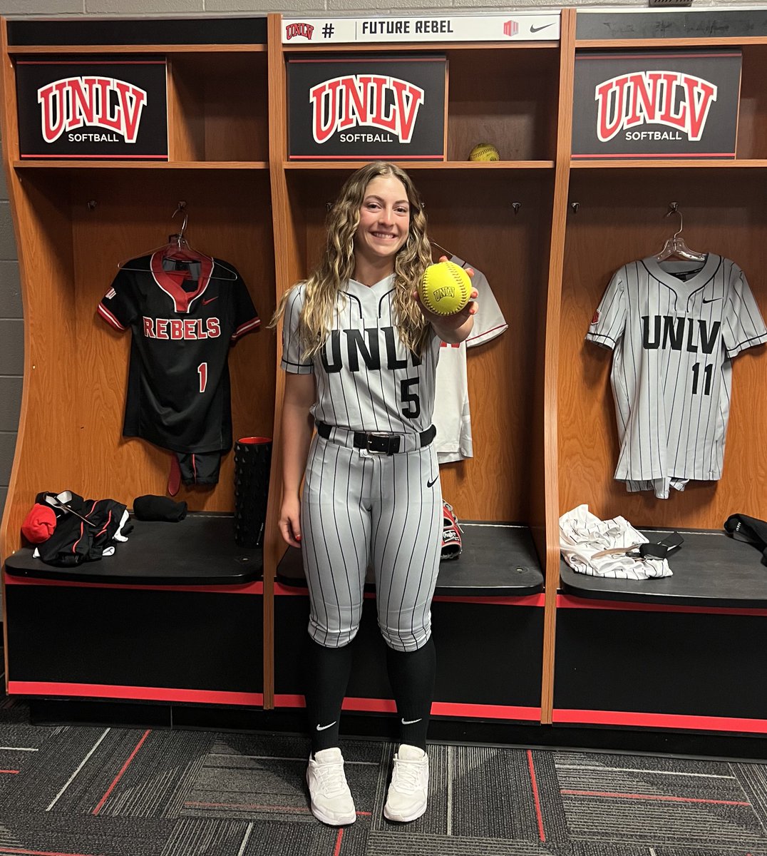 I am beyond excited to announce my commitment to play D1 softball at UNLV! I want to start by thanking my family, friends, and coaches for helping me achieve my goals. Thank you to Coach Fox and Coach Jarvis for giving me this opportunity! <a href="/UNLVSoftball/">UNLV Softball</a>