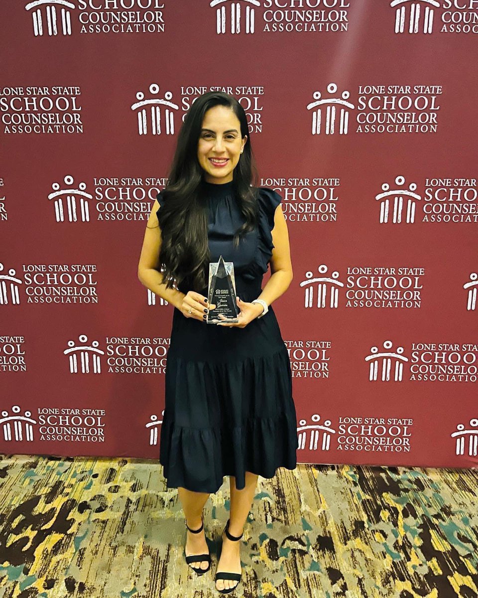 Congratulations, Mrs. Jessica Guerrero, for being selected as a finalist for the Lone Star State School Counselor Association Counselor of the Year!  We are so proud of you and glad that the state knows what we do, that you are one of the best!  💙💛