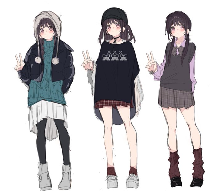 創作 レンちゃん
私服キャラデザ ラフ 