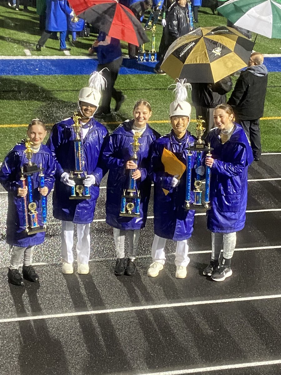 BurdickNRBand's tweet photo. What an awesome Contest season for the 2023 North Royalton Marching Band! Last night, it was great to see our band council accept the Reserve Grand Champion award along with Medina, showing camaraderie and how music can bring people together. https://t.co/7QJ41O9LzA